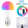 15W WiFi Smart Light Bulb RGB White Magic LamDimmable LED E27 B22 WiFi Bulbs Compatible with Amazon Alexa Google Home Smartphone