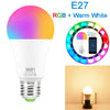 15W WiFi Smart Light Bulb RGB White Magic LamDimmable LED E27 B22 WiFi Bulbs Compatible with Amazon Alexa Google Home Smartphone